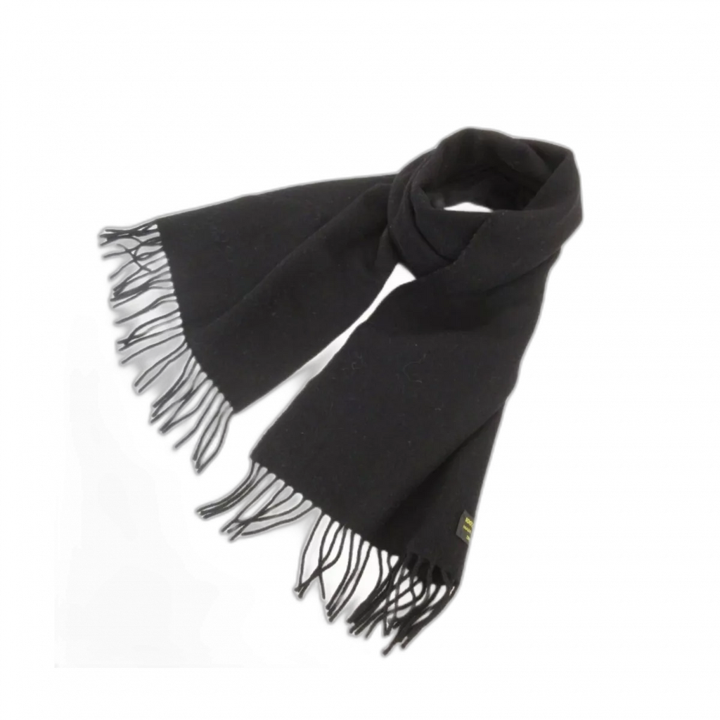 CELINE Écharpe Céline noire à franges en laine Homme et Femme