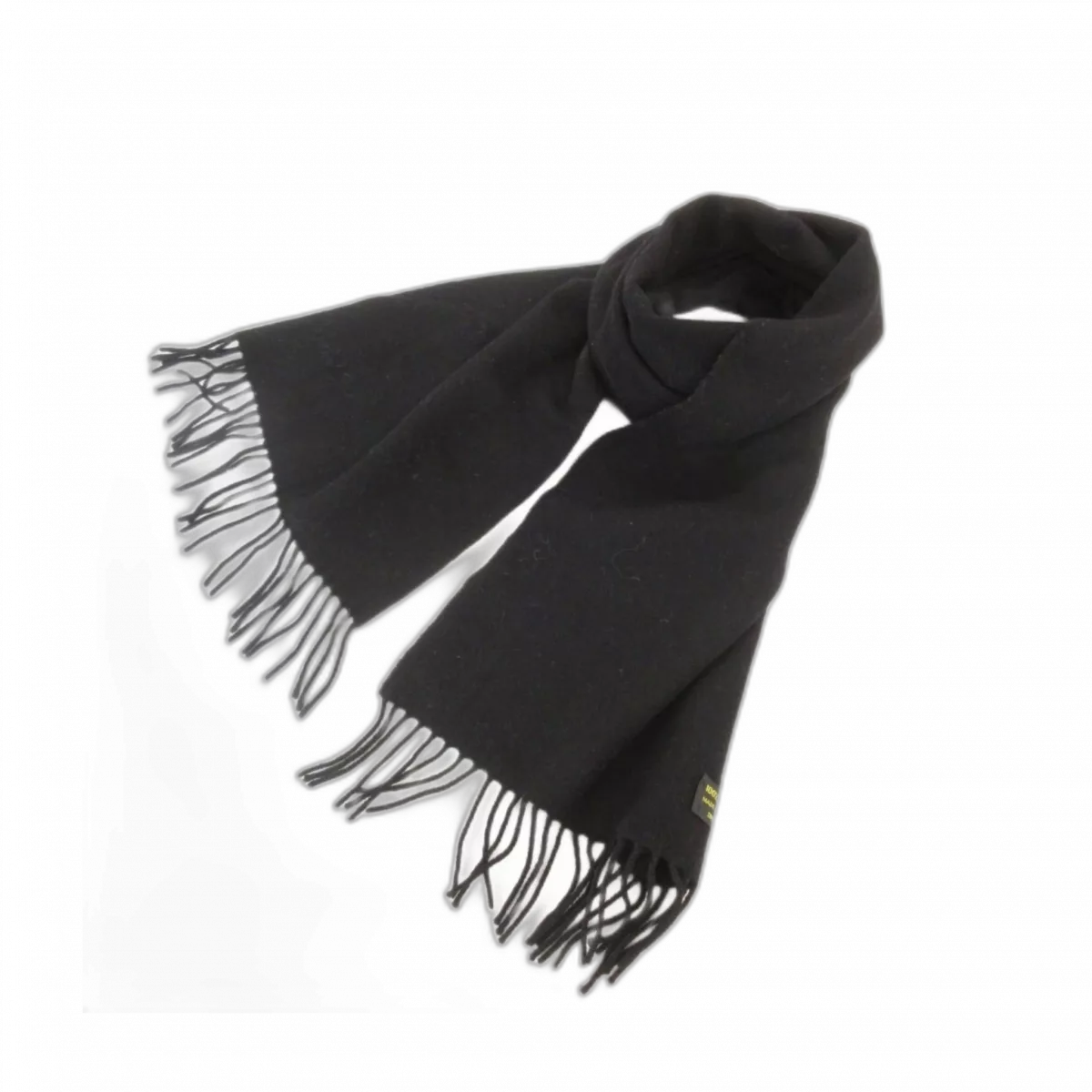 CELINE Écharpe Céline noire à franges en laine Homme et Femme