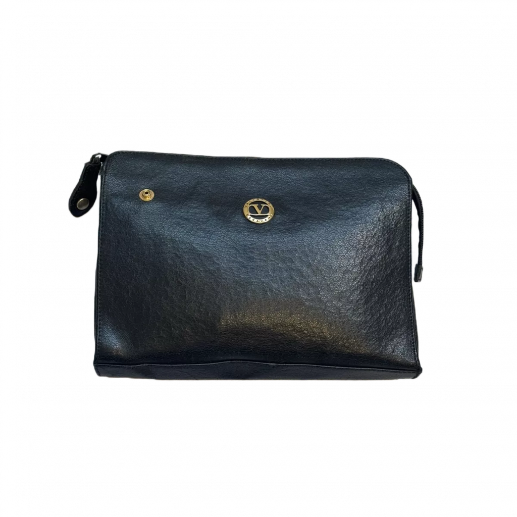 VALENTINO Pochette Valentino garavani noir et bijouterie doré