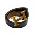 HERMÈS Ceinture Hermès Constance noir avec boucle en H or, poinçonnée ◯G, 1977