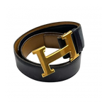 HERMÈS Ceinture Hermès Constance noir avec boucle en H or, poinçonnée ◯G, 1977