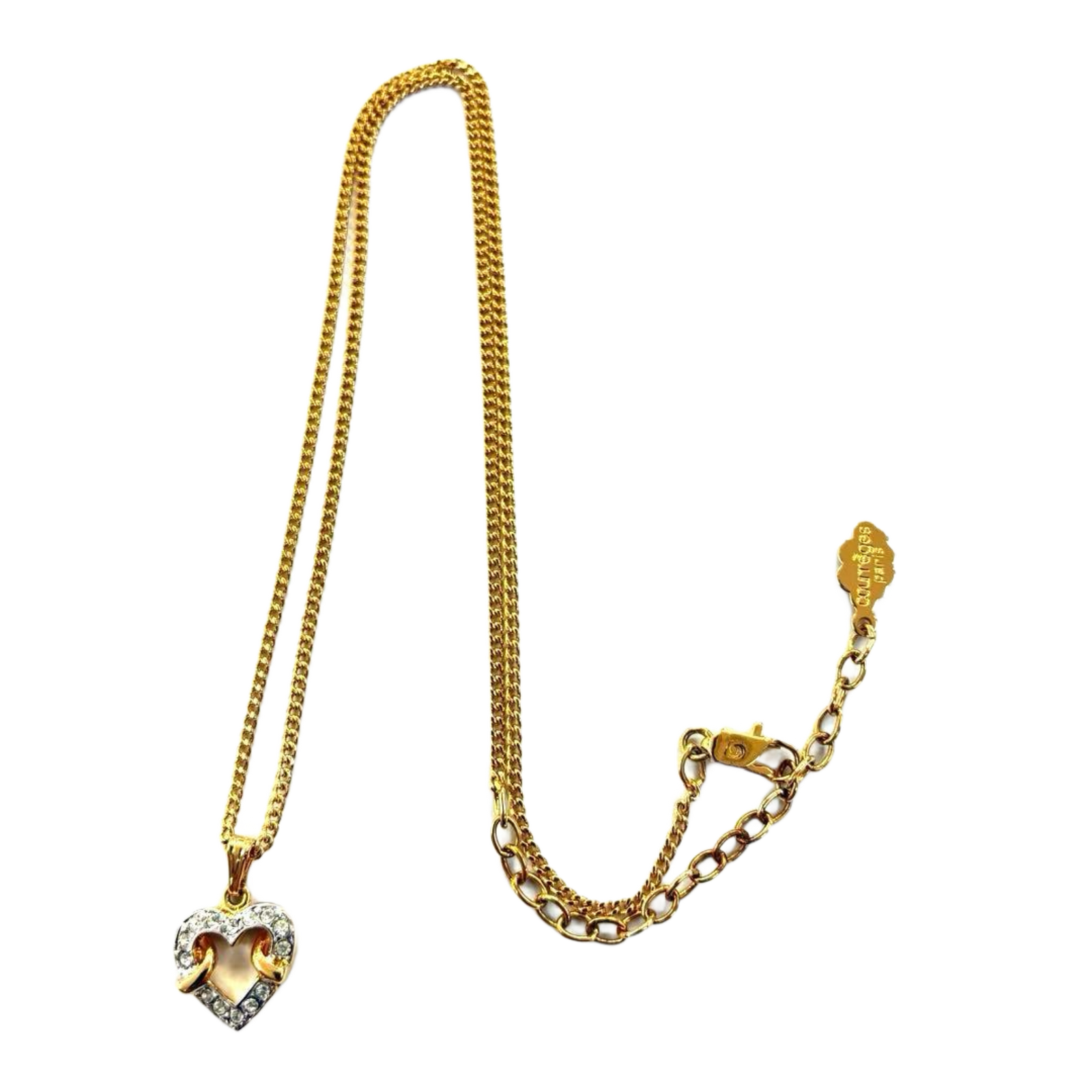 COURRÈGES Collier cœur en strass entrelace