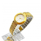 COURRÈGES Montre cadrant echec bicolor or et argent femme