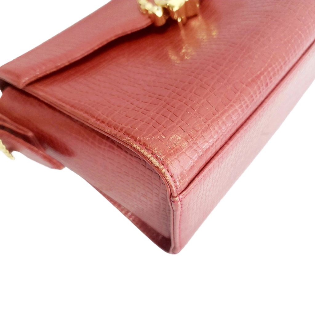 UNGARO Sac en cuir rouge, finitions dorées, rouge