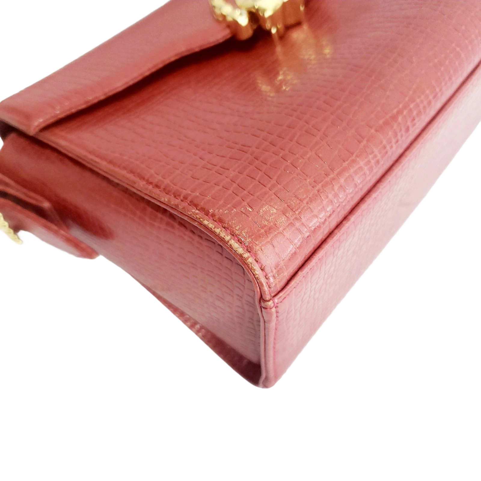 UNGARO Sac en cuir rouge, finitions dorées, rouge