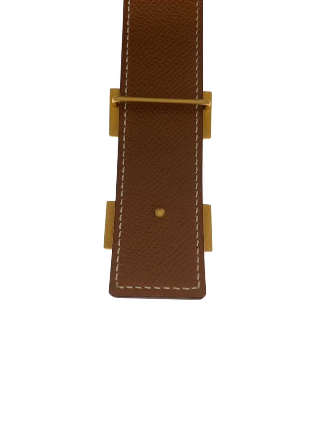 HERMÈS Paris Ceinture femme cuir Epsom marron fauve boucle H dorée Made in France