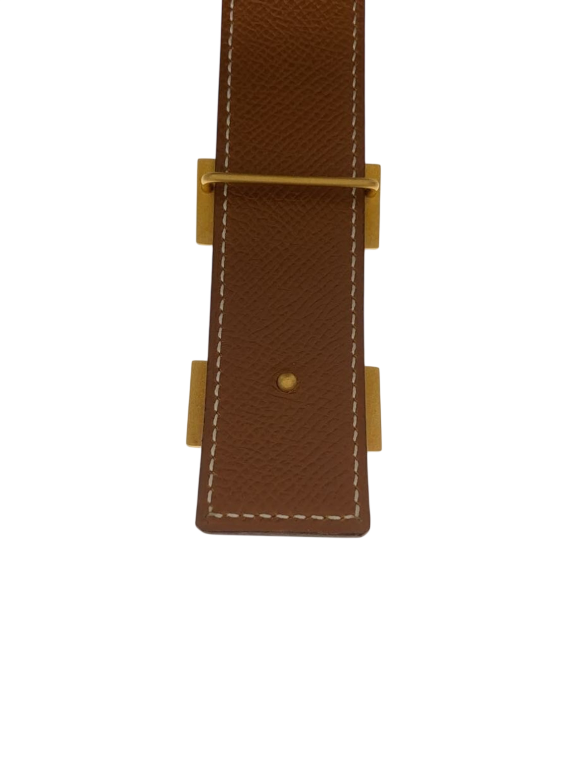 HERMÈS Paris Ceinture femme cuir Epsom marron fauve boucle H dorée Made in France