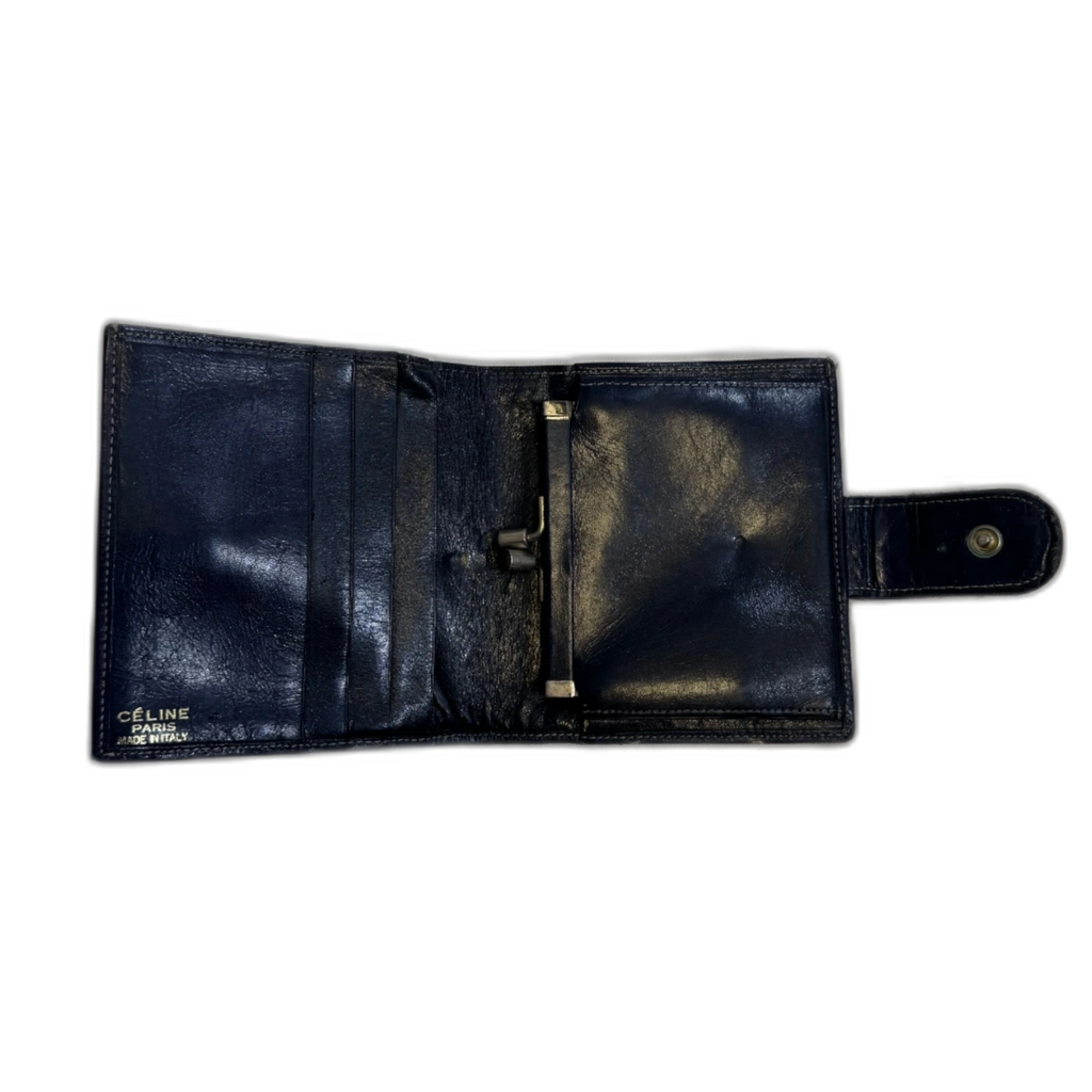 CELINE Portefeuille Céline monogrammé C et calèche bleu marine