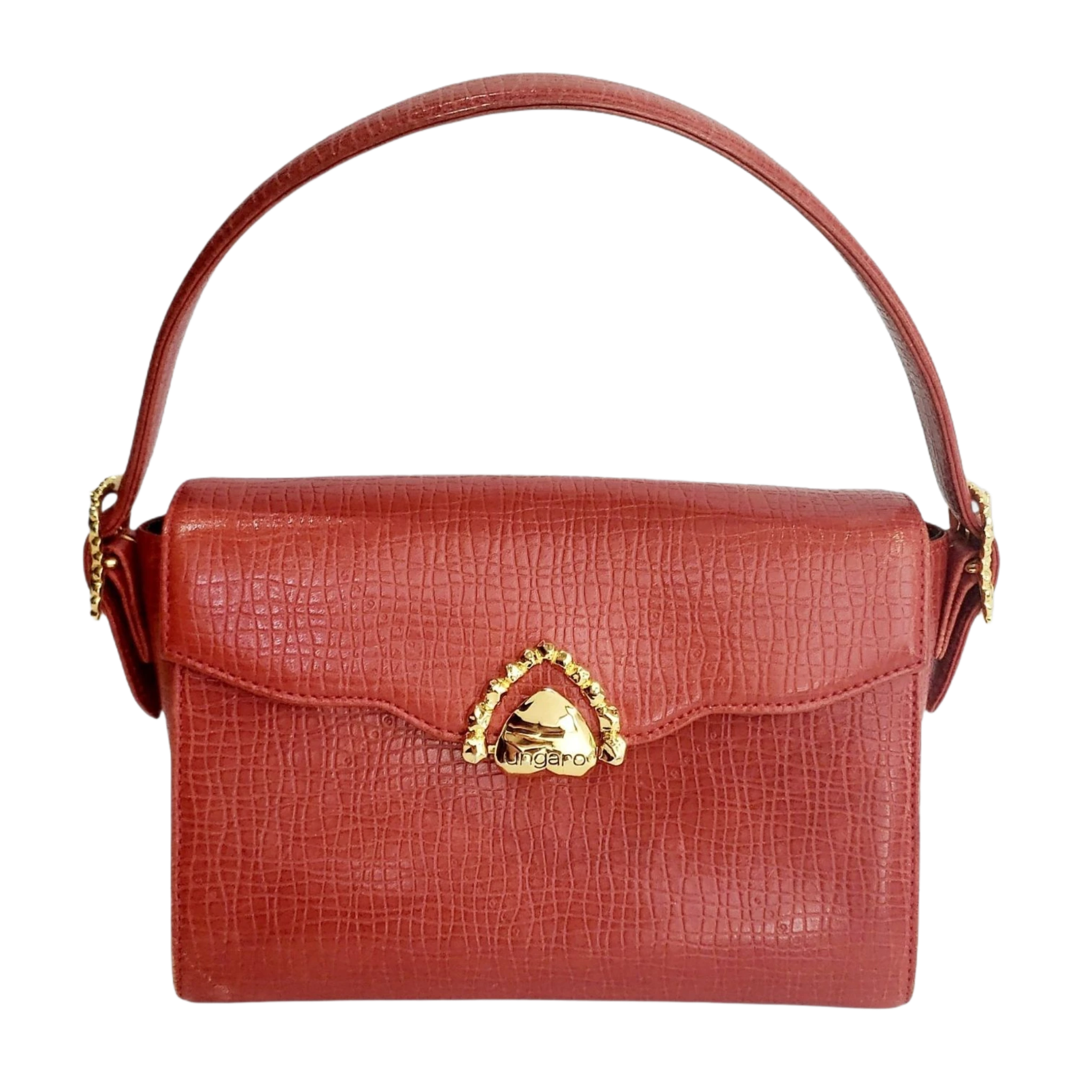 UNGARO Sac en cuir rouge, finitions dorées, rouge
