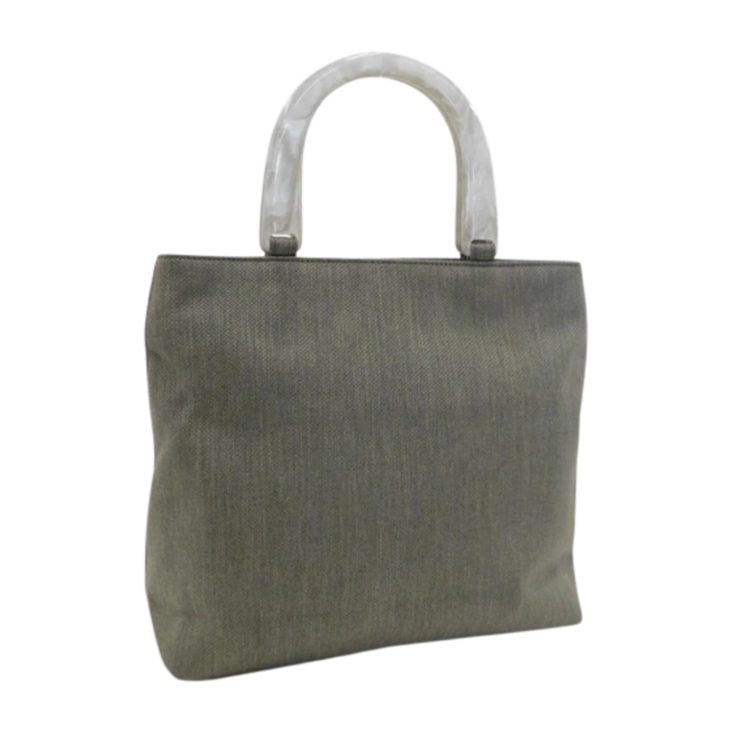 GIVENCHY Sac à main comme neuf, toile kaki anse blanche