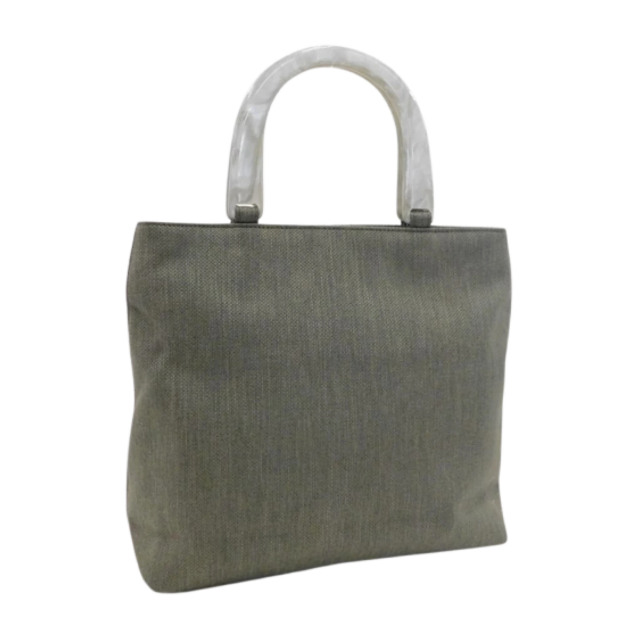 GIVENCHY Sac à main comme neuf, toile kaki anse blanche