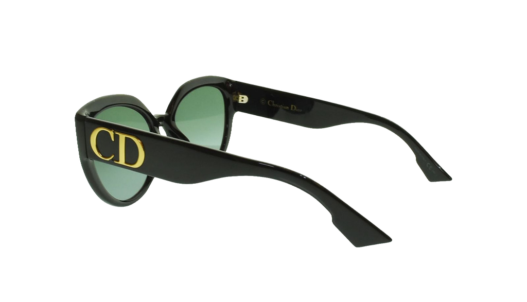 Christian Dior Sunglasses Black Cat-eye Gold CD Logo DDiorF Italy