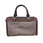 UNGARO Sac à main marron gris vintage monogramme Boston à poignée supérieure