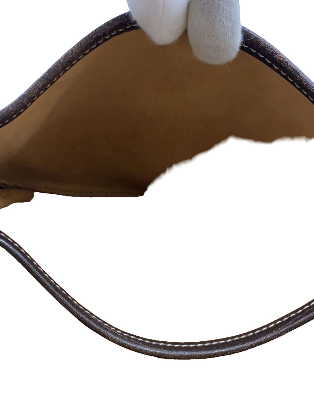 LOEWE Sac bandoulière suède kaki / cuir marron