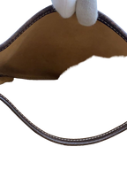 LOEWE Sac bandoulière suède kaki / cuir marron
