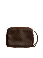 CÉLINE Paris Pochette wristlet toile Macadam marron zip façade