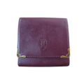 CARTIER Porte-monnaie compact cuir bordeaux