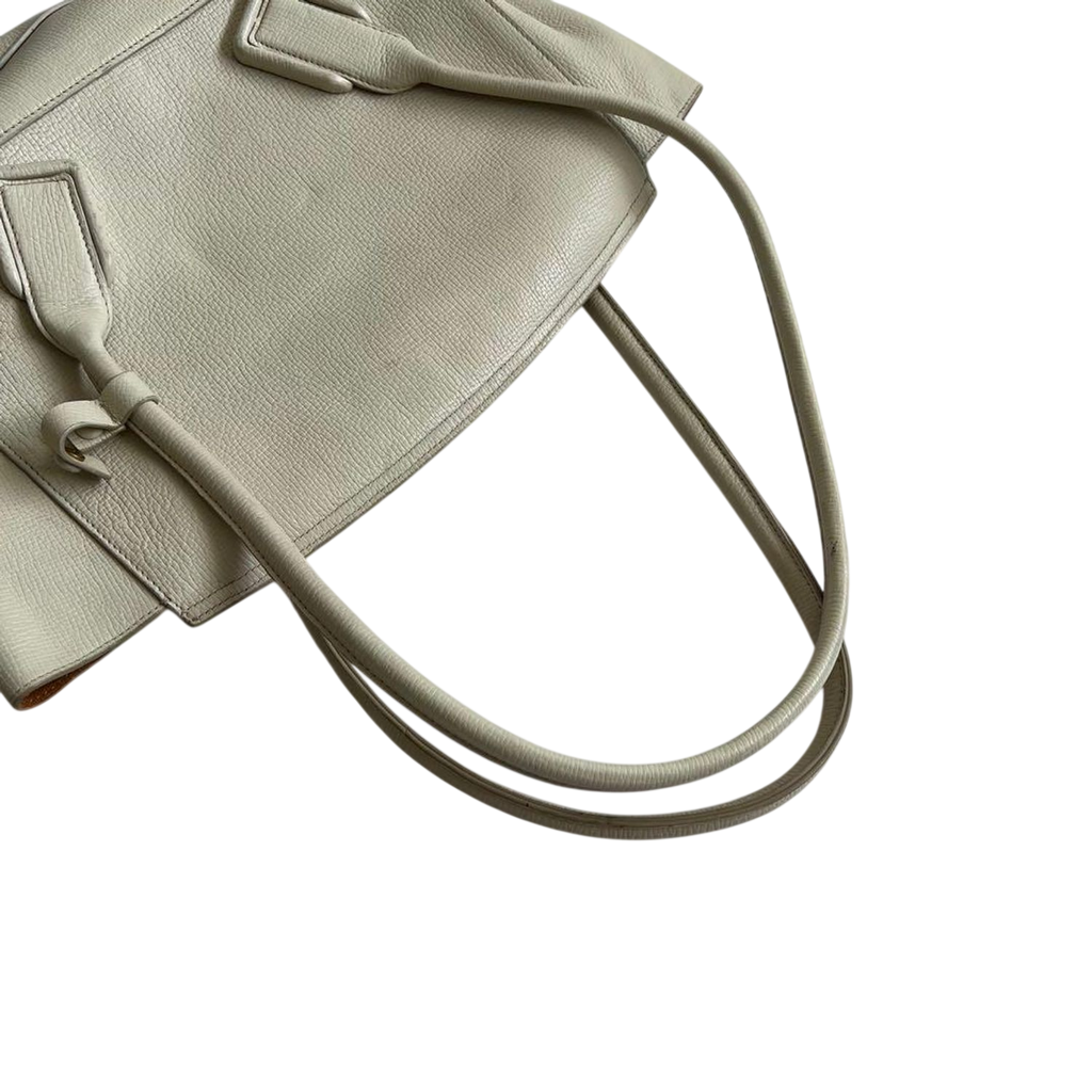Bottega Veneta Cream Grained Leather Tote Bag