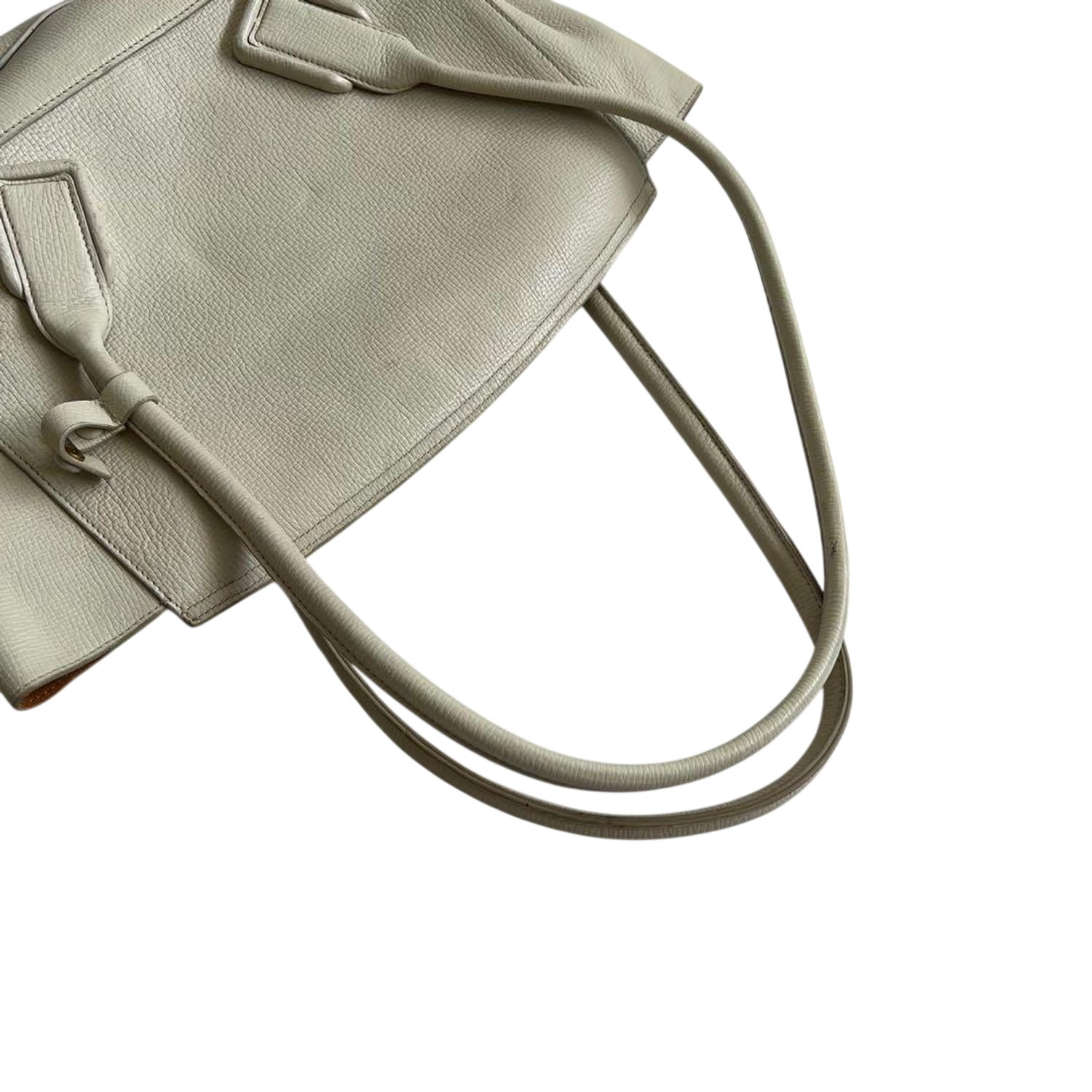 Bottega Veneta Cream Grained Leather Tote Bag