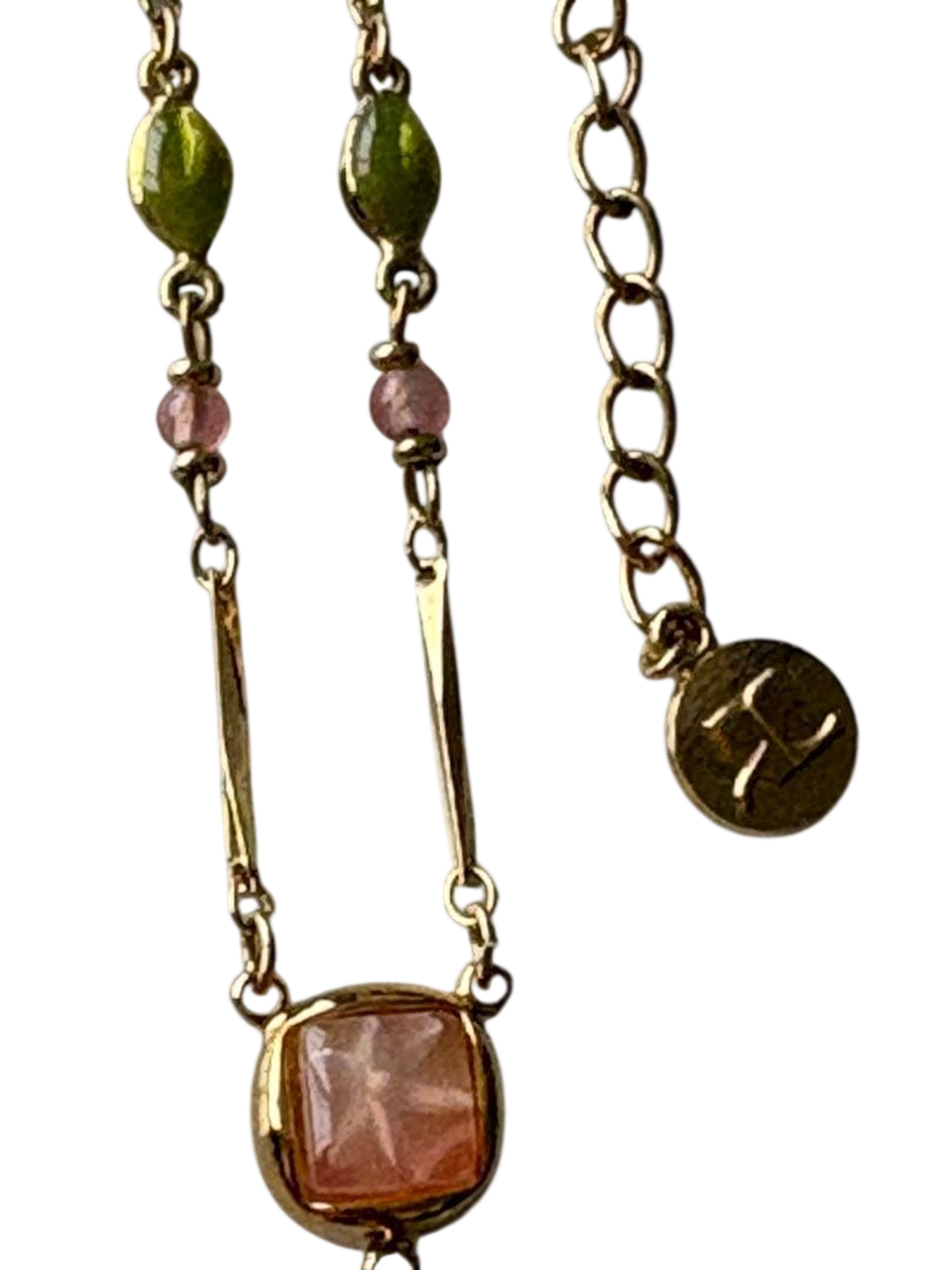 Courrèges Gold Tone Necklaces with Pearl and Beaded Pendants