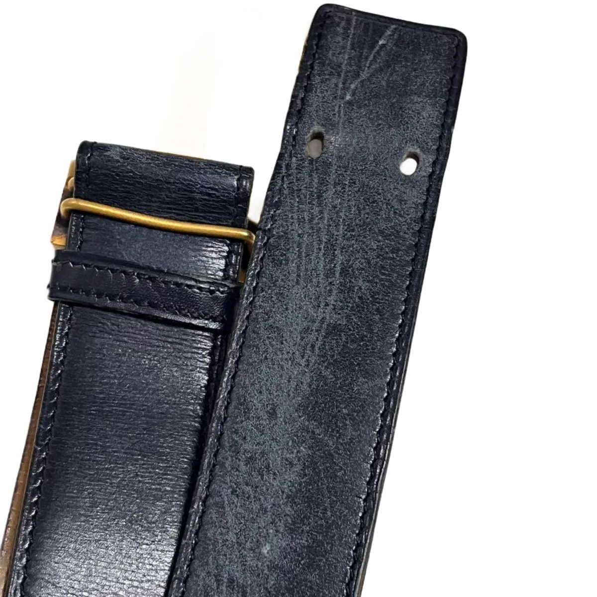 HERMÈS Ceinture Hermès Constance noir avec boucle en H or, poinçonnée ◯G, 1977