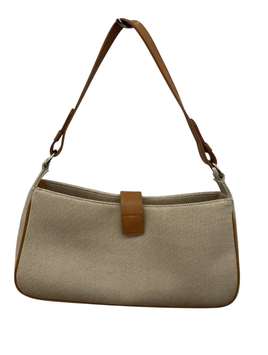 Ungaro Beige Canvas & Leather Shoulder Bag