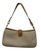 Ungaro Beige Canvas & Leather Shoulder Bag
