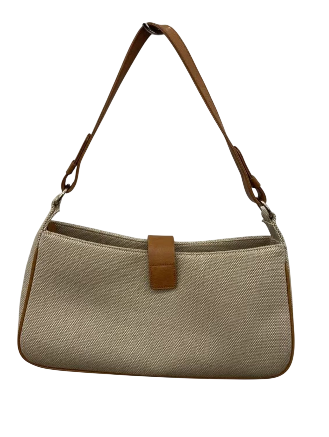 Ungaro Beige Canvas & Leather Shoulder Bag