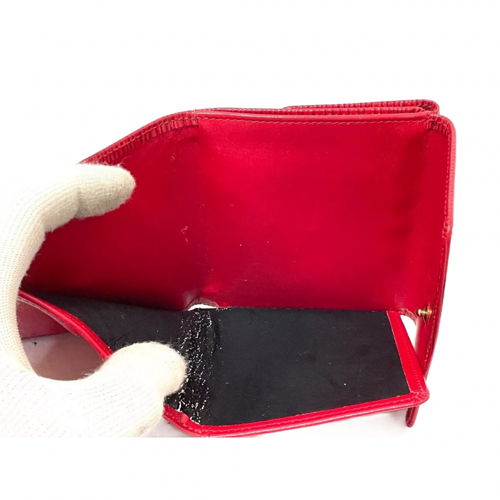 LOUIS VUITTON Portefeuille LV cuir épi rouge