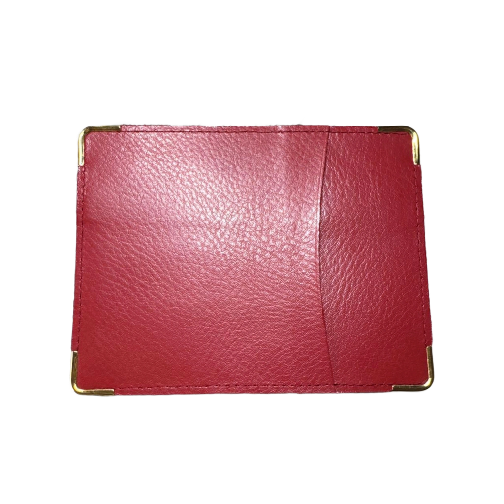 ROLEX Porte-carte cuir rouge logo or