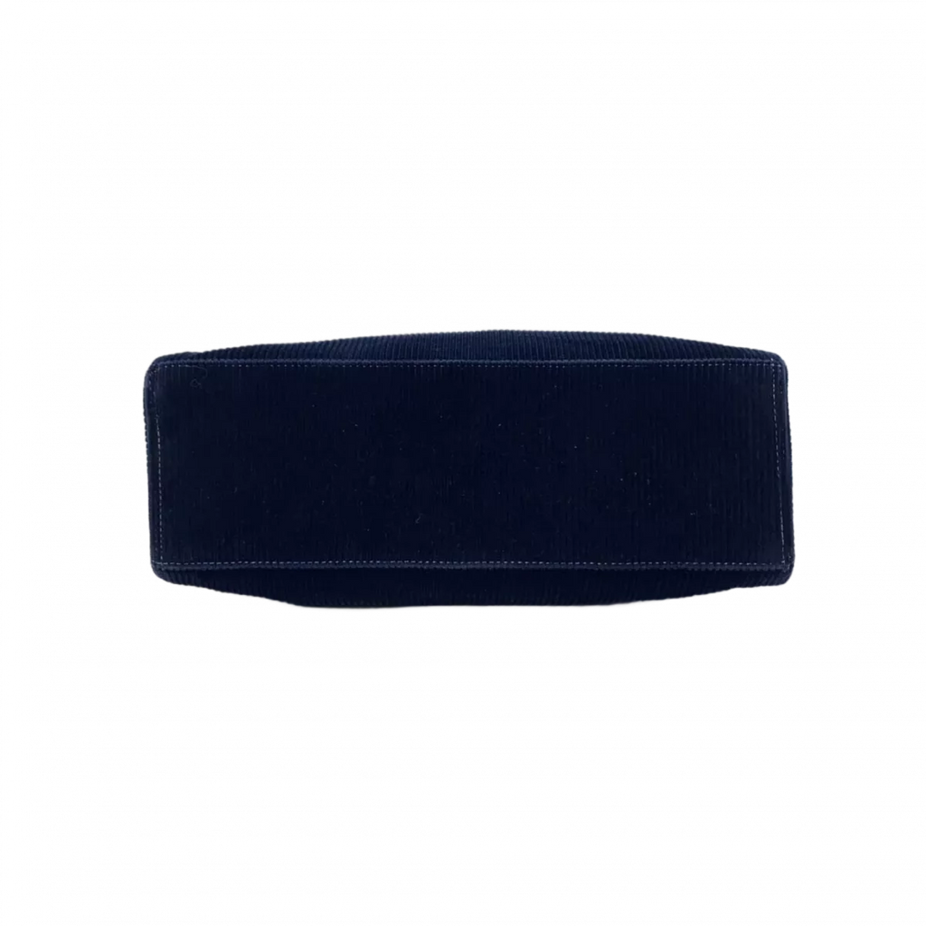 COURRÈGES sac velour bleu marine anse carré