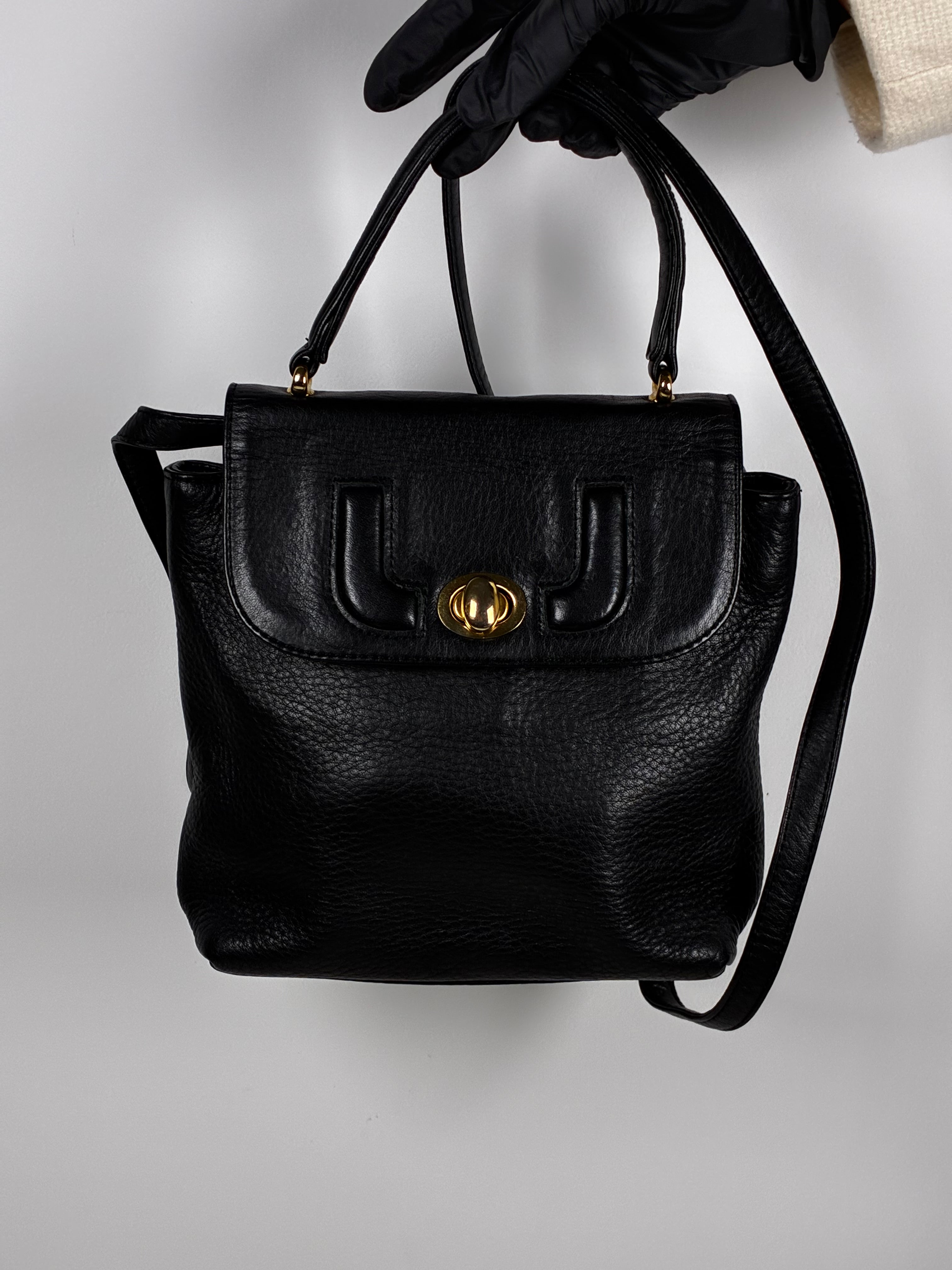 Ungaro Sac à Main en cuir grainé noir