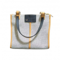 UNGARO Sac à main U by Ungaro en toile grise cuir jaune