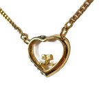 COURRÈGES Collier Cœur Or Logo avec Pierre
