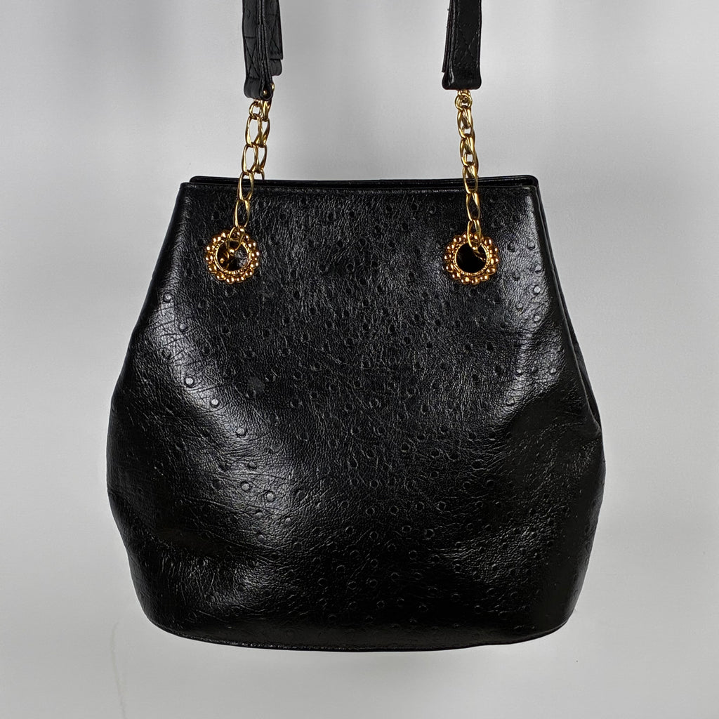 Emanuel Ungaro Ostrich Effect Leather Tote Bag