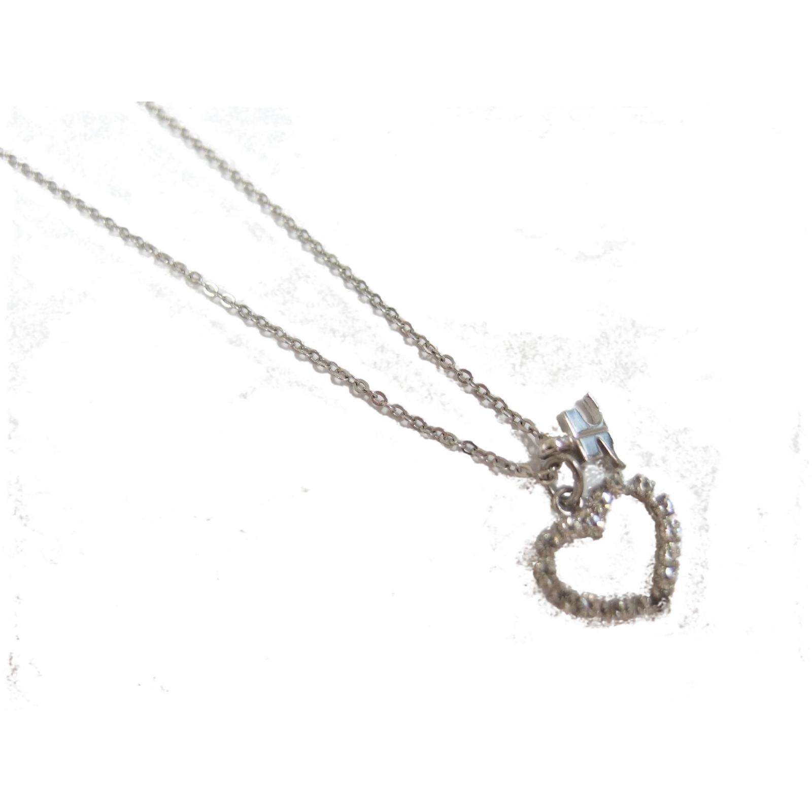 COURRÈGES Collier en forme de cœur avec strass