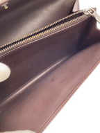LOUIS VUITTON Portefeuille long Sarah cuir Épi marron quincaillerie dorée