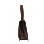 COURRÈGES Sac à main cuir suédé MARRON petit femme forme carrée