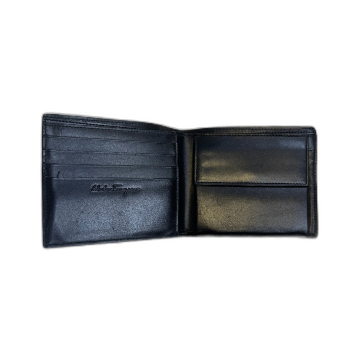 FERRAGAMO Portefeuille carré noir Ferragamo avec logo monogrammé G