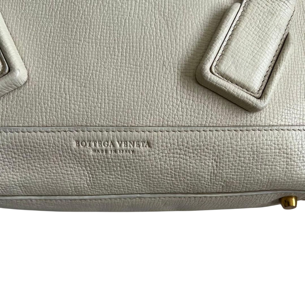 Bottega Veneta Cream Grained Leather Tote Bag