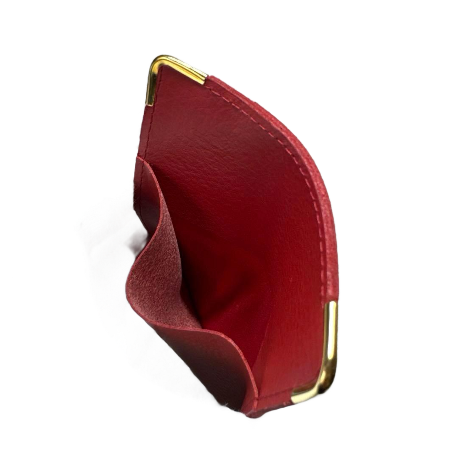 ROLEX Porte-carte cuir rouge logo or