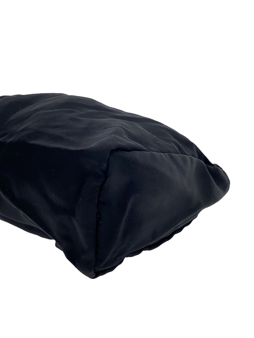 PRADA Milano Pochette nylon Re-Nylon noir plaque triangle argentée