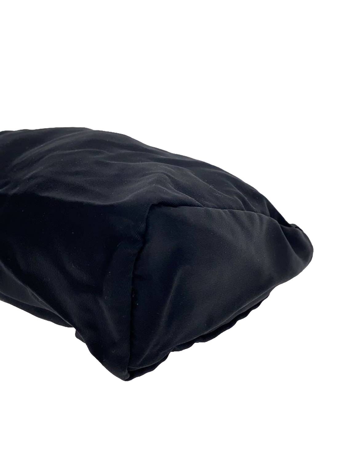 PRADA Milano Pochette nylon Re-Nylon noir plaque triangle argentée