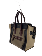 CÉLINE Sac Luggage micro tricolore marron / beige / noir