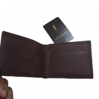 SAINT LAURENT Portefeuille YSL bordeaux logo & porte-carte