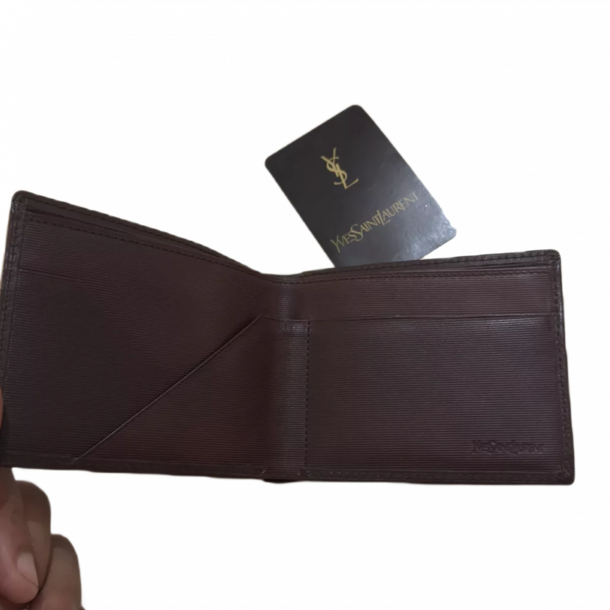 SAINT LAURENT Portefeuille YSL bordeaux logo & porte-carte