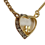 COURRÈGES Collier Cœur Or Logo avec Pierre