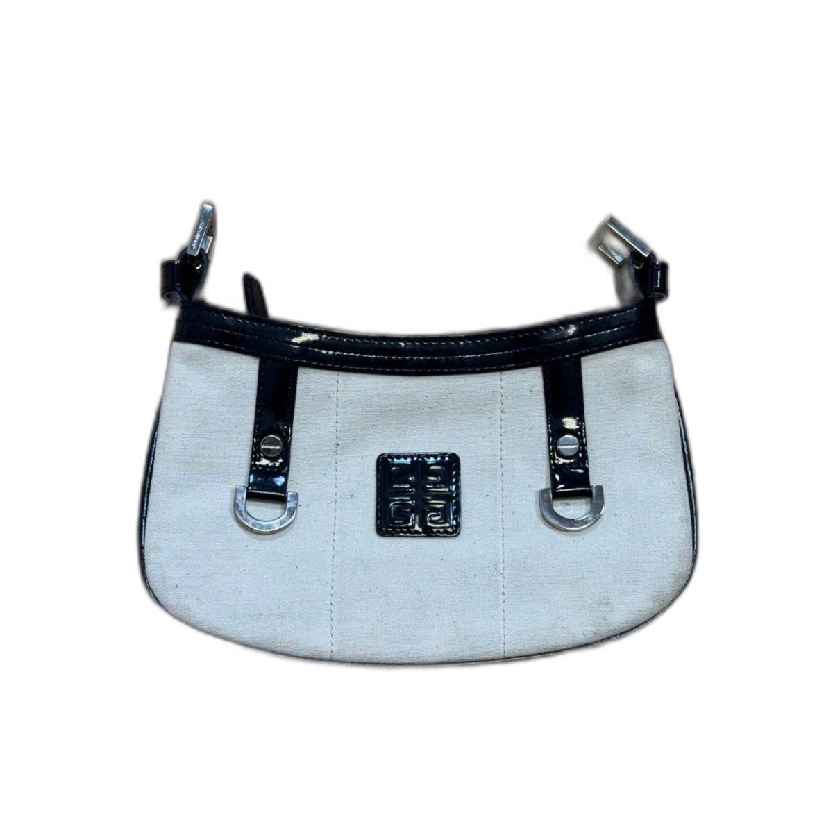 GIVENCHY Pochette accessoires Givenchy blanche avec logo noir sans bandoulière