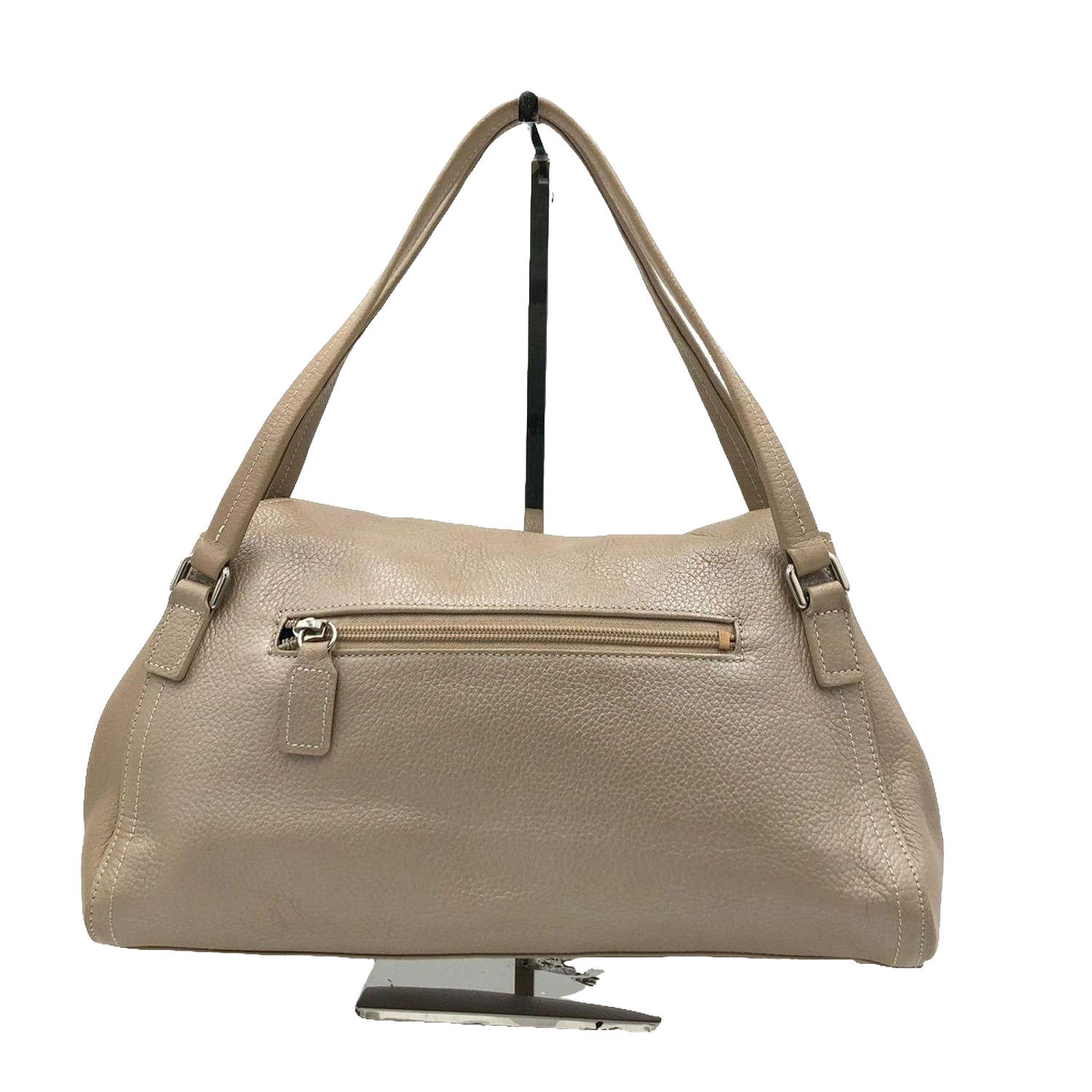 UNGARO Grand sac souple cuir grainé beige taupe logo U