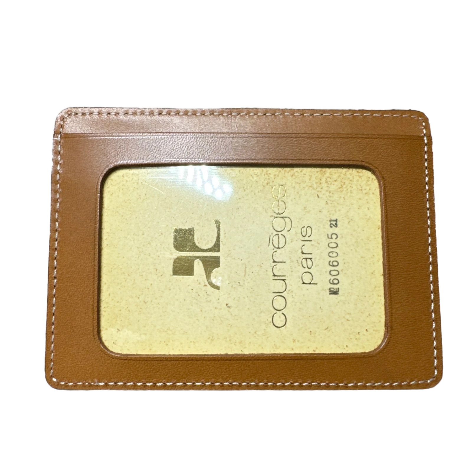 COURRÈGES Porte-carte cuir marron unisex